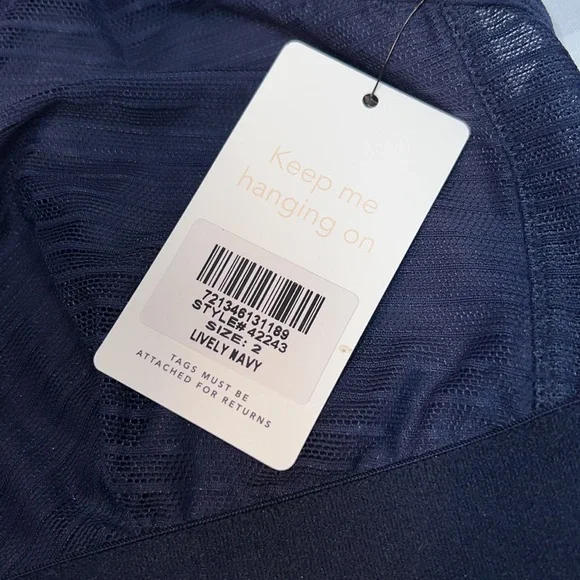 Lively The Busty Stripe Mesh Bralette,Elastic Stretch Band, Plunge Front Size 2 - Picture 6 of 7